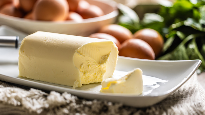 butter on a dish