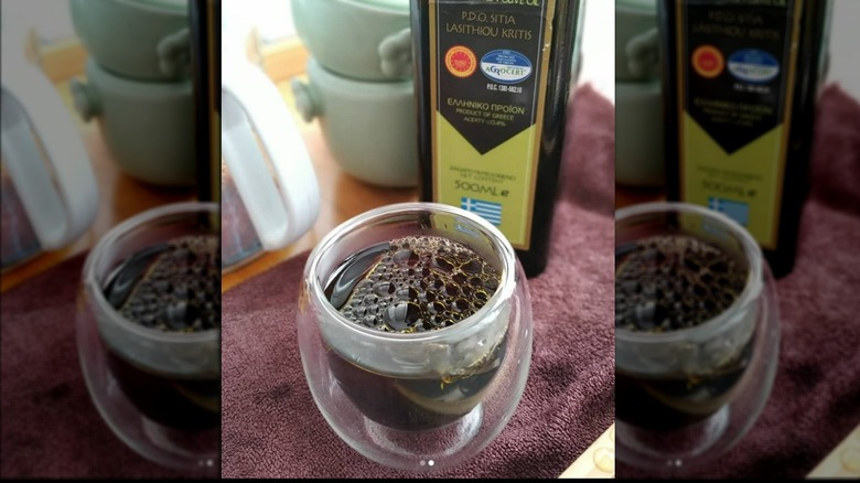 Coffee with olive oil 