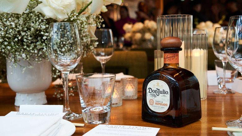 don julio reposado at dinner table