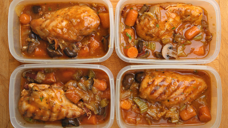 Portion hot food before refrigerating