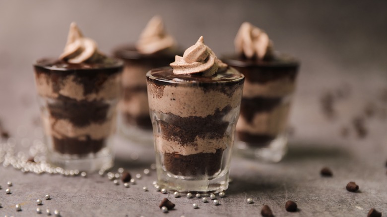 gourmet chocolate dessert shots