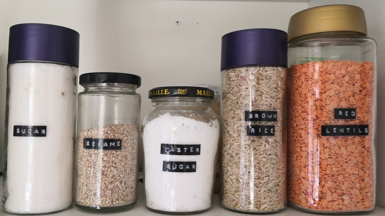 Jars with labels