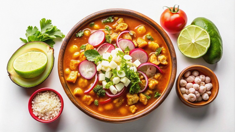 bowl of soup with vegetables and tomatoes