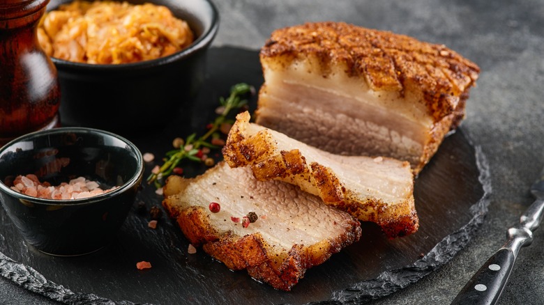 crispy roasted pork belly