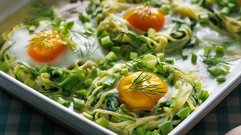 Zucchini egg nest bake 