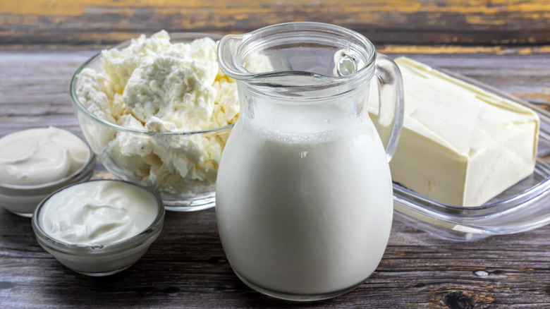 an array of dairy products