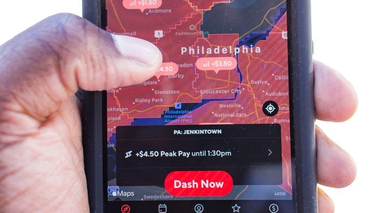 A person uses DoorDash in Pennsylvania