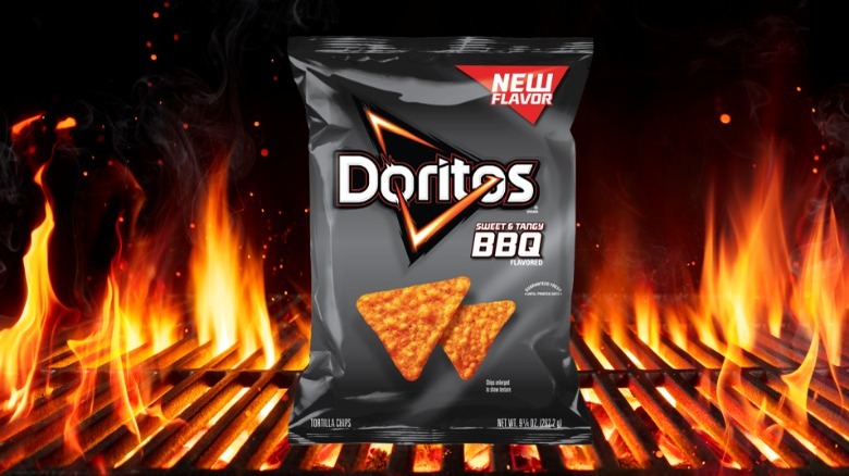 bag of doritos on top of a grill