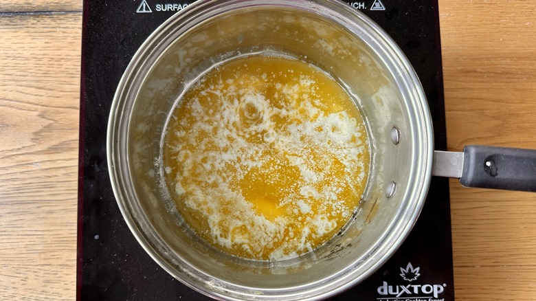 Melted butter in pot