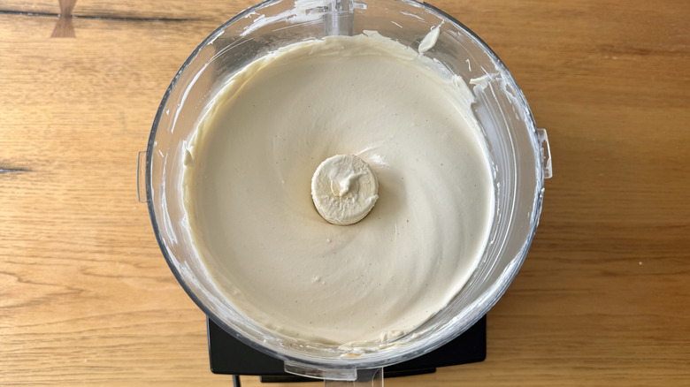 smooth cheesecake filling in food processor