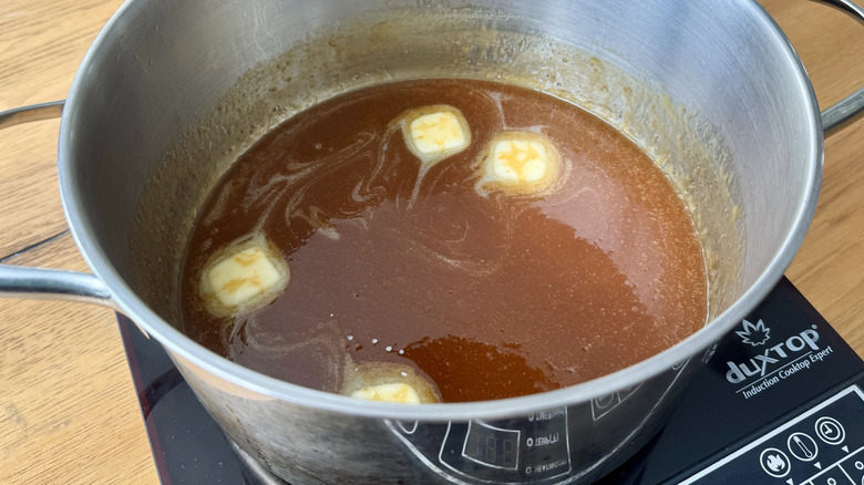 butter melting into caramel