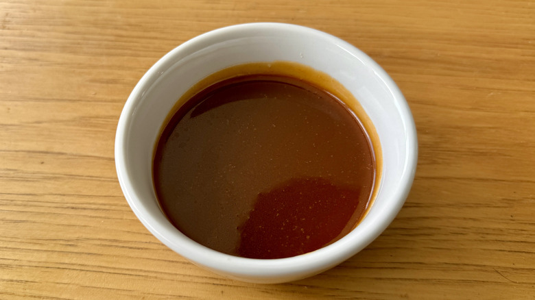 caramel in small white bowl