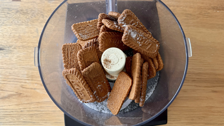 Biscoff cookies in food processor