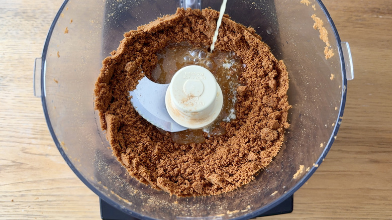 melted butter and crumbs in food processor