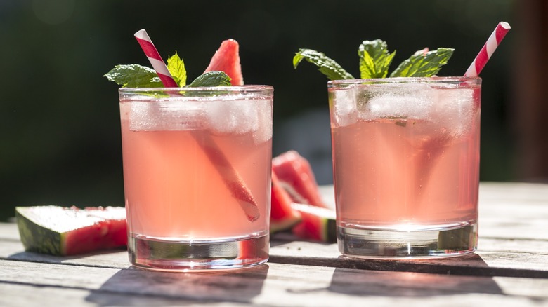 Two watermelon cocktails 