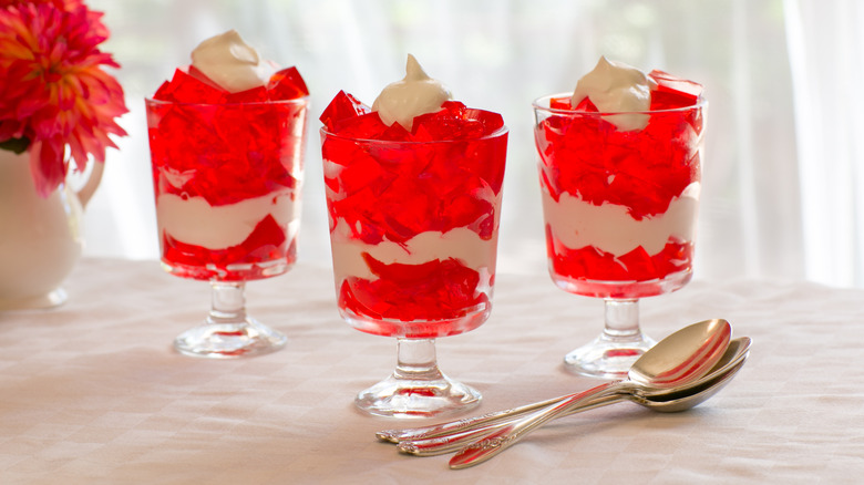 Jello parfait with Dream Whip