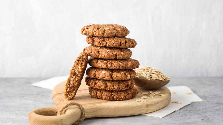 stack of oatmeal cookies