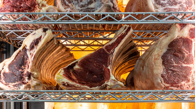 Racks of dry-aged steak