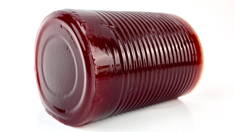 A full log of canned cranberry