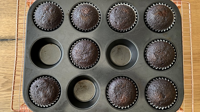 Baked chocolate cupcakes