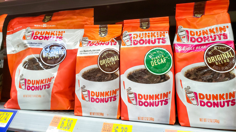 bags of Dunkin' coffee