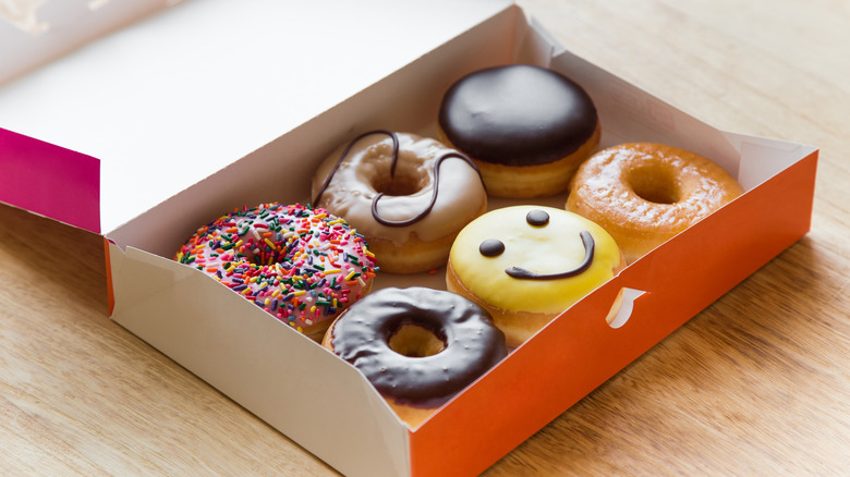 Donuts decorated in box