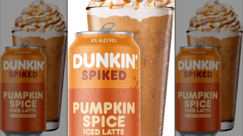 Dunkin' spiked can and glass