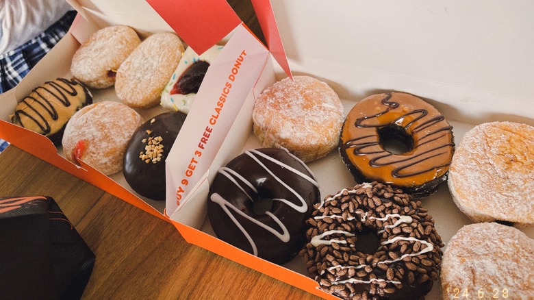 variety of Dunkin' donuts