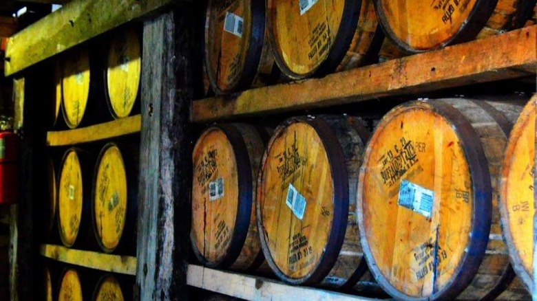 Barrels in a warehouse