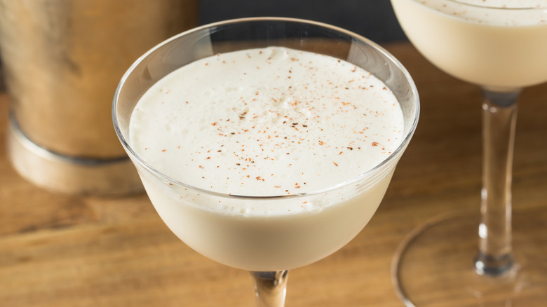 Eggnog with nutmeg on top