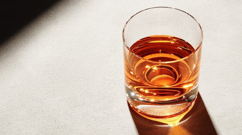 A glass of neat whiskey