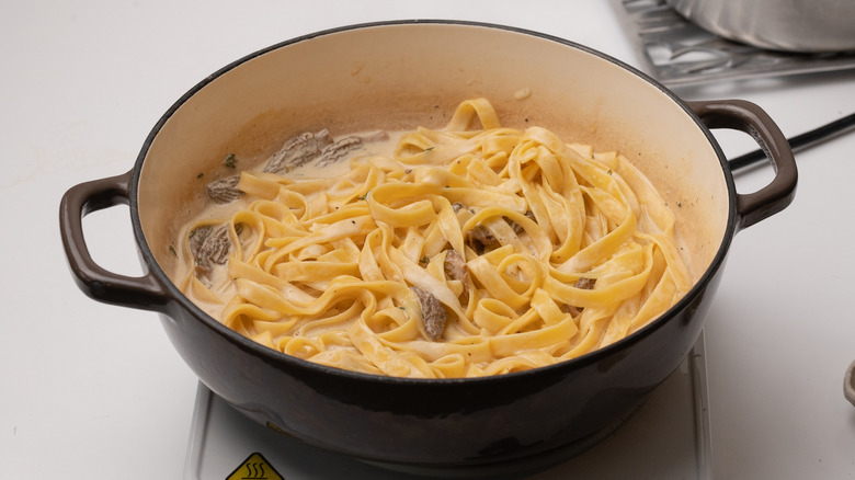 morel mushroom cream sauce pasta