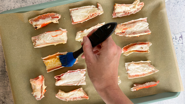 Easiest Oven Baked Crab Legs butter spread