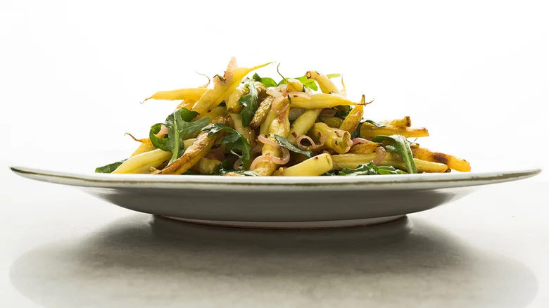 Seared Yellow Wax Beans and Arugula