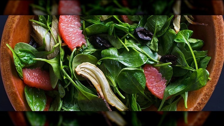 Spinach Salad with Roasted Fennel and Grapefruit