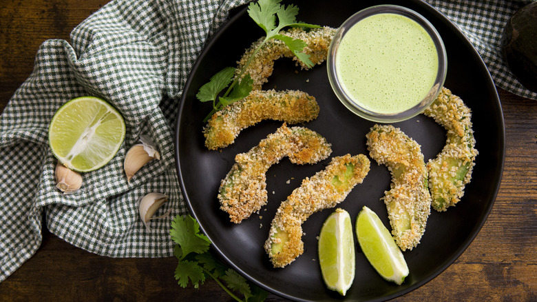 avocado fries served on table 