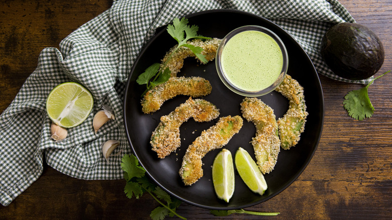 avocado fries served on table 