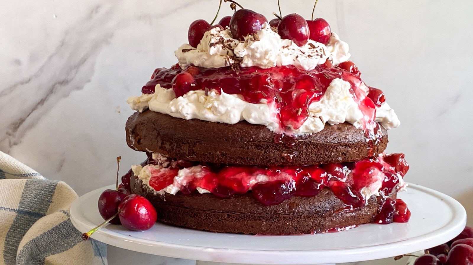 Best Black Forest Cake Recipe | With Cherries and whipped cream