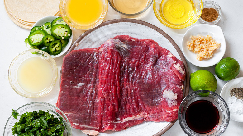 steak and marinade ingredients