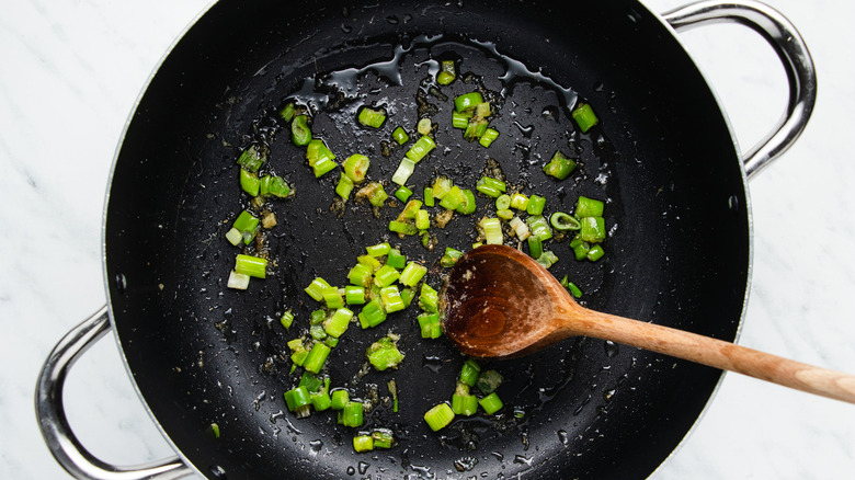 onions in skillet 