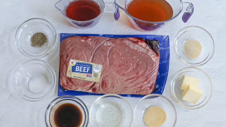 London broil and marinade ingredients