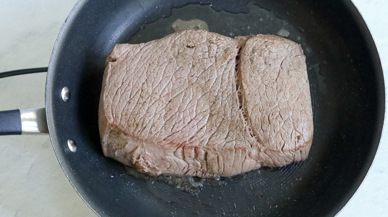 London broil in frying pan