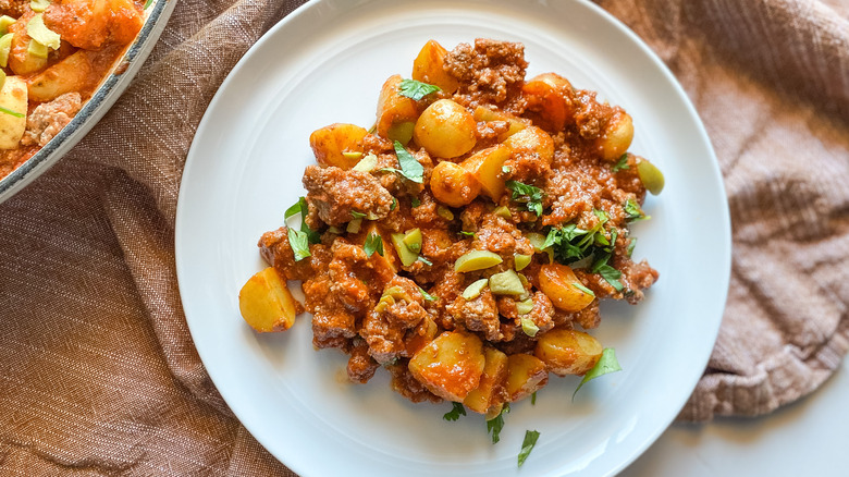 cuban picadillo serving on plate