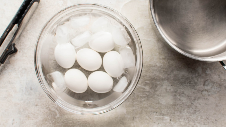 eggs in ice bath 