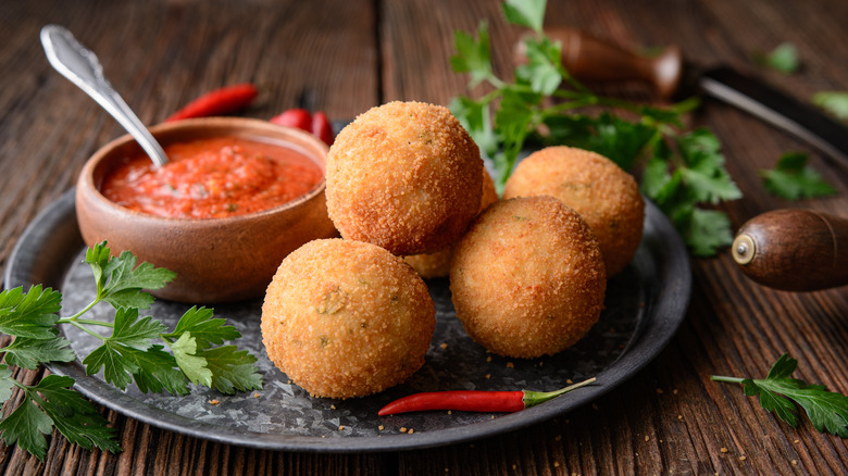 arancini with chili pepper