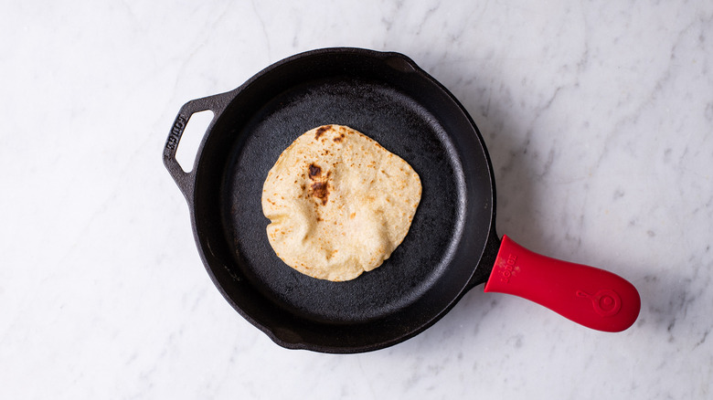 tortilla in a pan