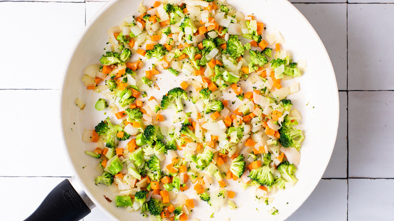 sauteed vegetables in a skillet