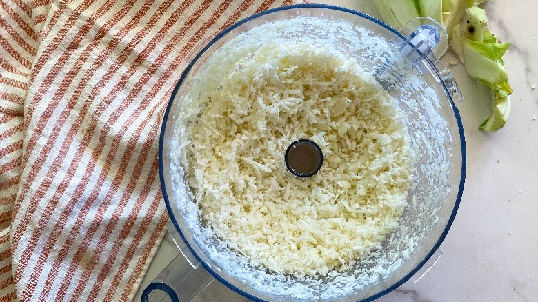 cauliflower riced in food processor