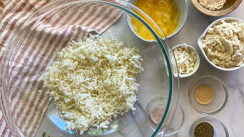 ingredients for dough in bowls