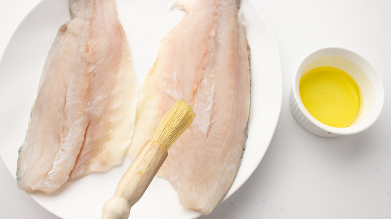 Barramundi fillets with olive oil